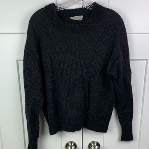 Everlane SMALL The Alpaca Crew Neck Sweater Wool Heathered Black